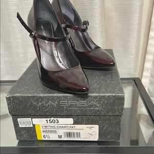 Via Spiga Women's Black Patent Leather Heels